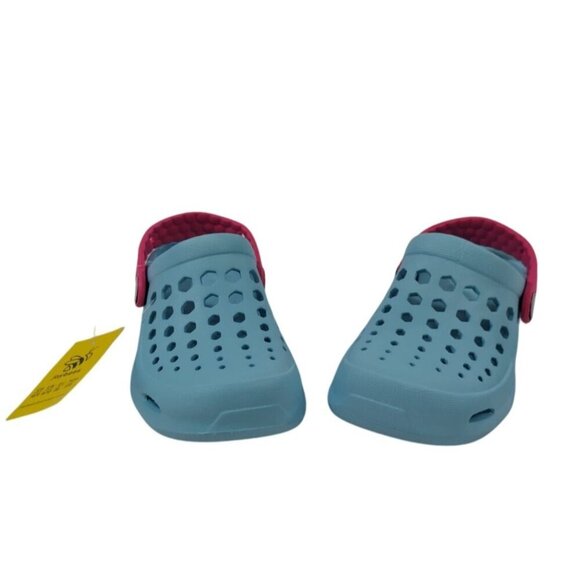 Joybees Kids Lightweight Aqua Clogs With Adjustable Pink Strap, size 10/11, NWT - Picture 4 of 6